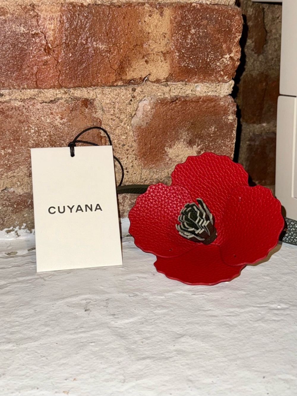 Cuyana Red Poppy Leather Bag Charm - Picture 5 of 6